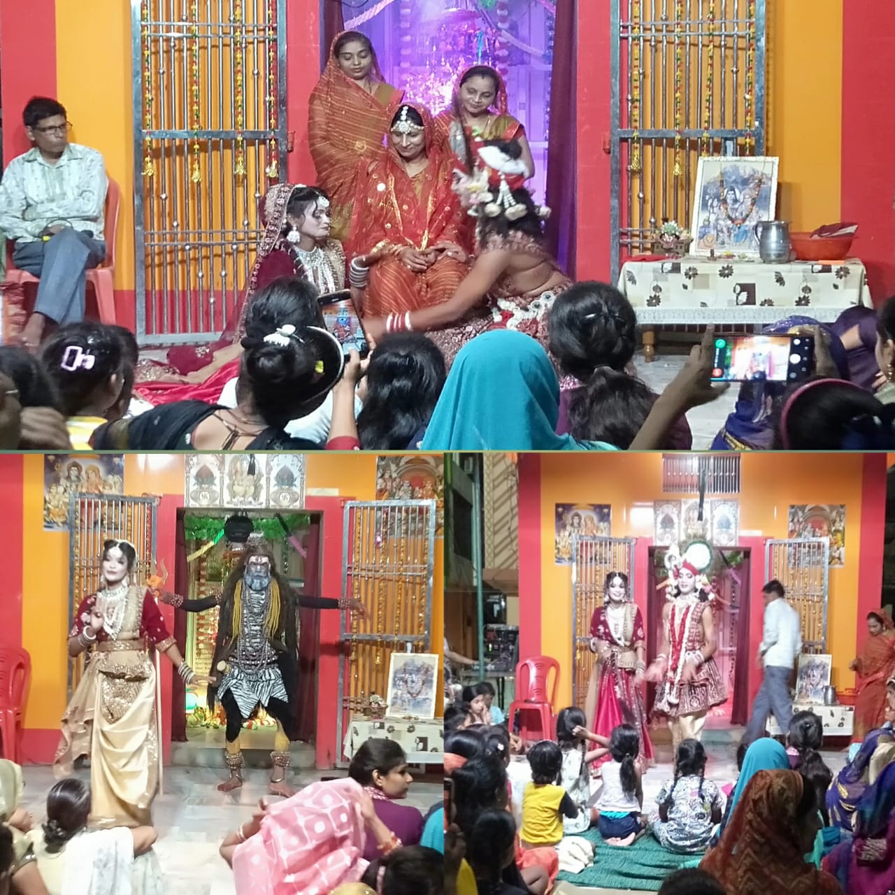 On Hartalika Teej, devotees were thrilled to see the tableau and the dance of Shiva Parvati Radha Krishna in the temple