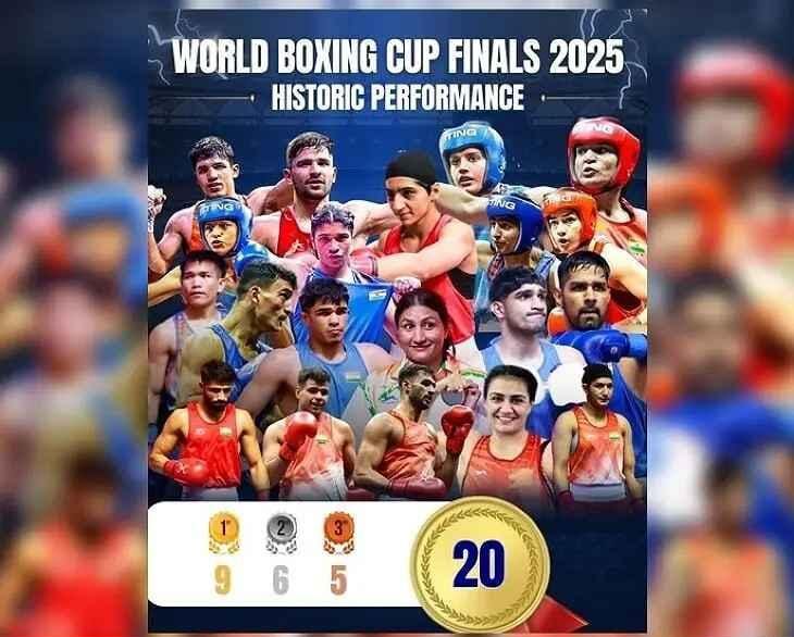 PM मोदी ने बॉक्सर्स को बधाई, बॉक्सिंग कप 2025, भारतीय बॉक्सर्स मेडल जीत, नरेंद्र मोदी बयान, वर्ल्ड बॉक्सिंग कप फाइनल्स 2025, भारतीय खिलाड़ियों की जीत, PM Modi congratulates boxers, World Boxing Cup Finals 2025, Indian boxers win medals, PM Modi on sports, India boxing performance, record medal tally India, PM मोदी बधाई फोटो, भारतीय बॉक्सर्स मेडल तस्वीर, वर्ल्ड बॉक्सिंग कप जीत इमेज, मेडल जीतते खिलाड़ी फोटो, PM Modi congratulates image, Indian boxers medal photo, World Boxing Cup 2025 winners, medal ceremony India image, #PMModi, #IndianBoxers, #WorldBoxingCup2025, #BoxingIndia, #GoldMedal, #SportsNews, #TeamIndia, #ProudMomentIndia,