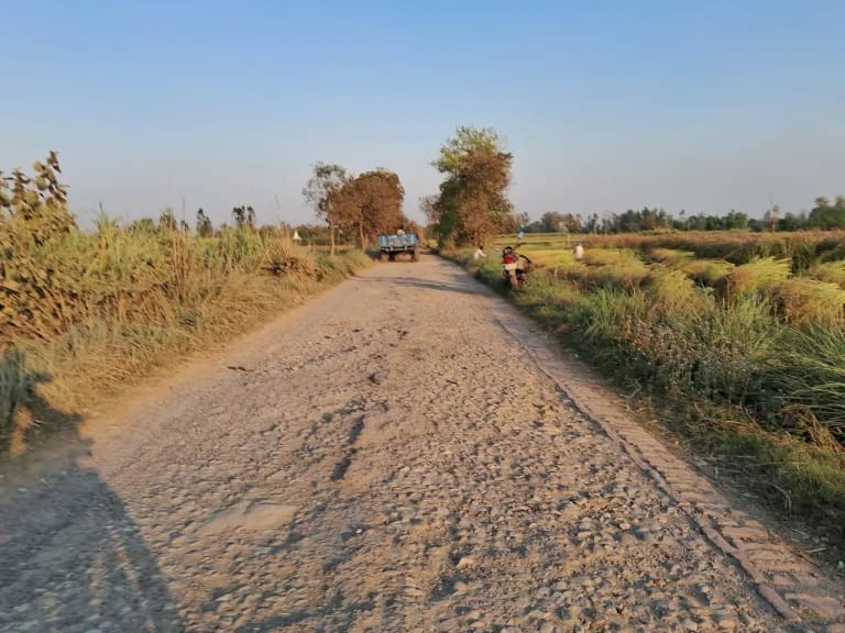 The people of Deori village are forced to suffer jolts on broken roads.