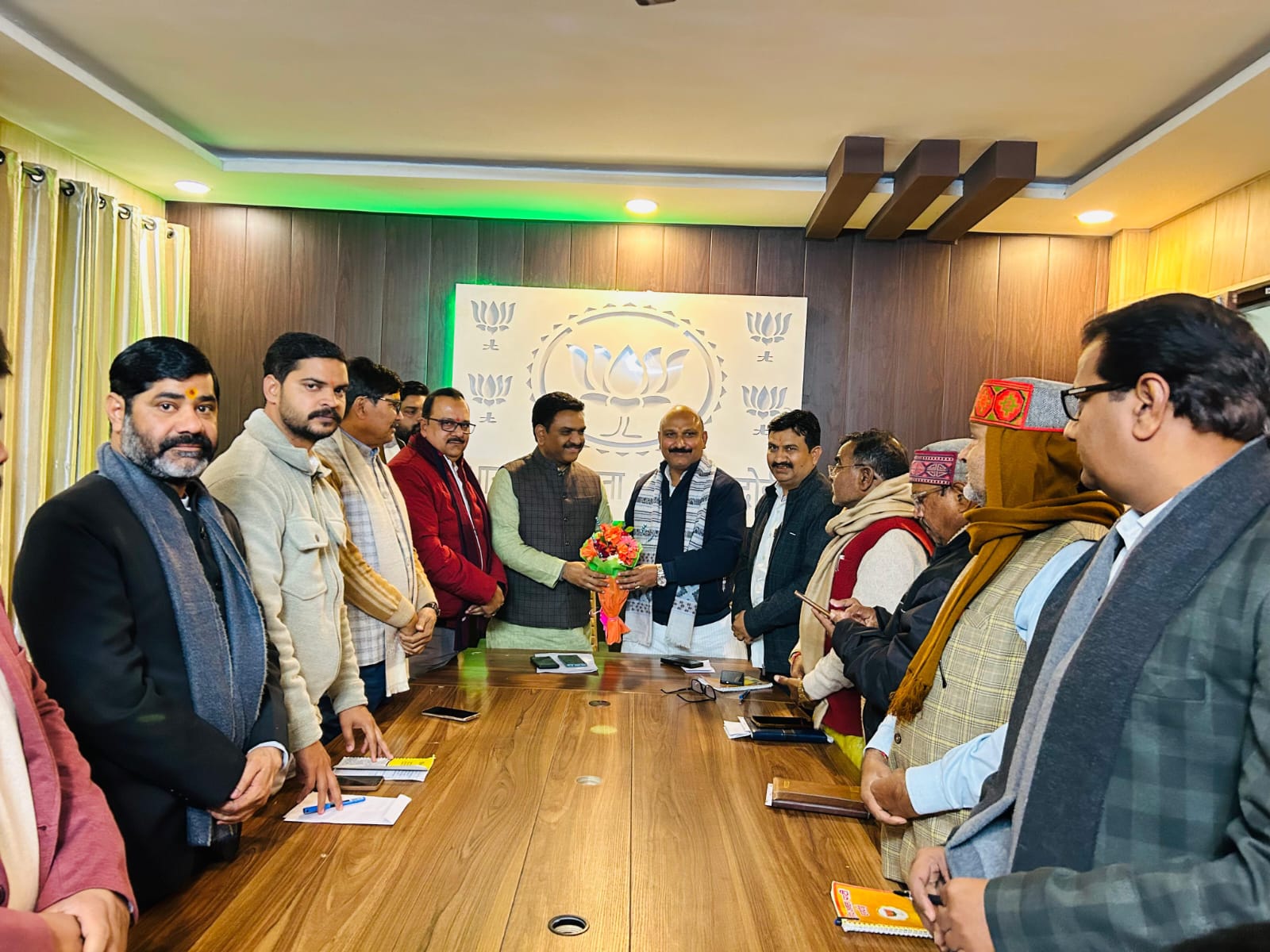 Meeting with Minister in-charge Asim Arun at BJP district office