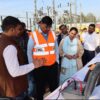 Railway General Manager inspected track and bridge works in Hardoi area.