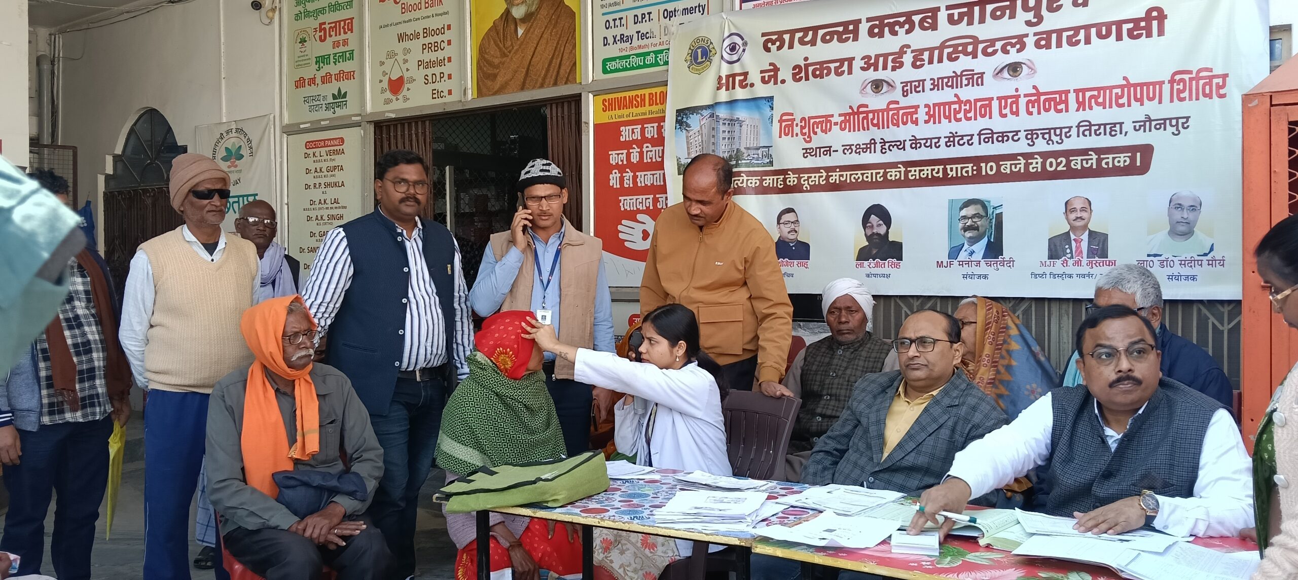 136 patients were examined in the eye camp, 53 patients were found suffering from cataract.