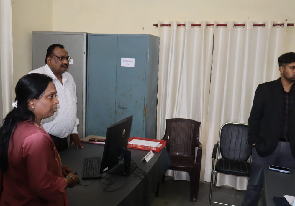 The District Magistrate inspected the Revenue Archives (CRA Section) located at the Collectorate.