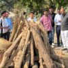 The Municipal Chairman inspected the Holika Dahan sites and got the wood placed.