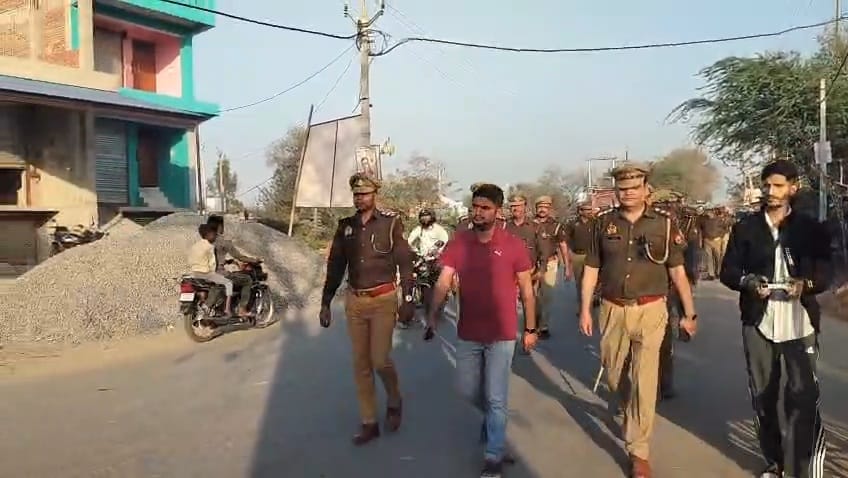 SDM and Inspector in-charge did foot patrolling with drones for Holi and Ramzan.